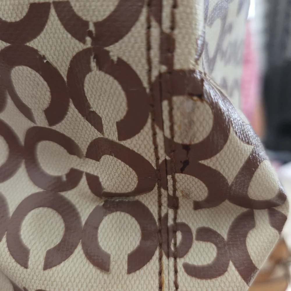 2 pcs Large COACH Signature Coated Canvas Tote Bags